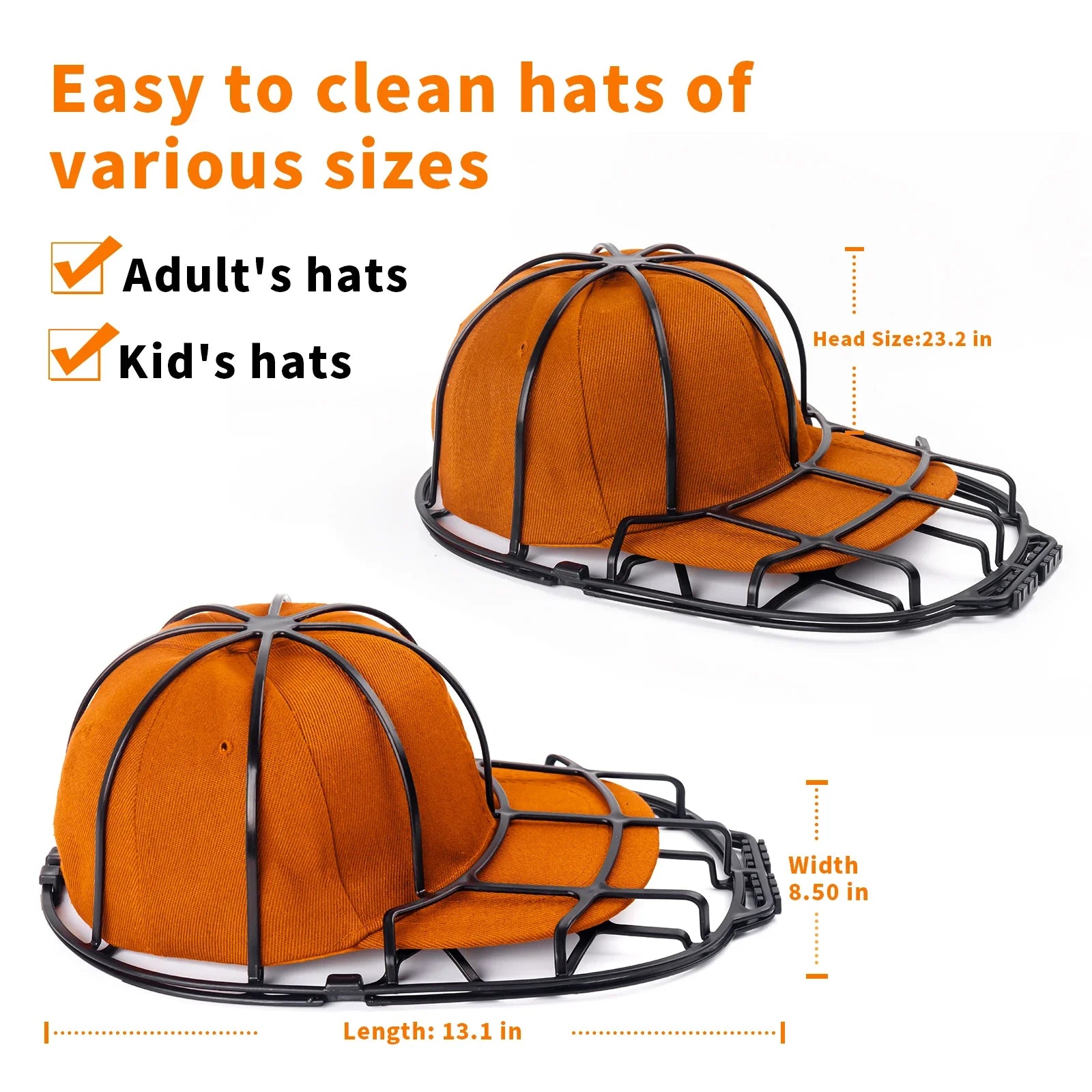 Multifunctional Baseball Cap Washer Fit for Adult and Kid's Hat, Washer Frame, Washing Cage Hat Cleaners, Shaper Protector