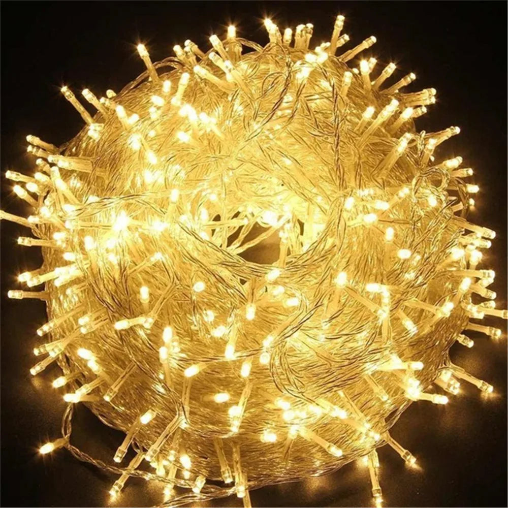 10M LED String Light Christmas Lights Indoor Outdoor Tree Decoration 100 LEDs Waterproof Holiday Garland Fairy Lights