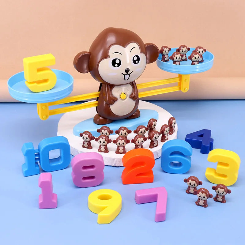 Monkey Balance Math Toy Baby Montessori Early Educational Balancing Scale Toys Teaching Material Table Games Interactive Gifts