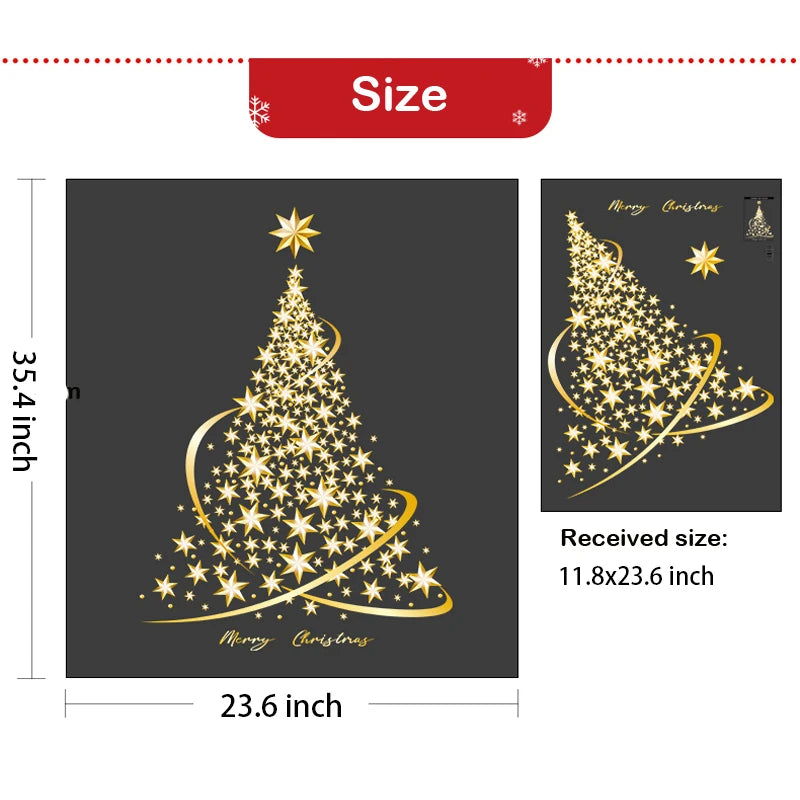 1Pack Christmas Tree Window Clings Stickers for Glass, Xmas Decals Home Decorations Holiday Christmas Decoration 2023 for Party