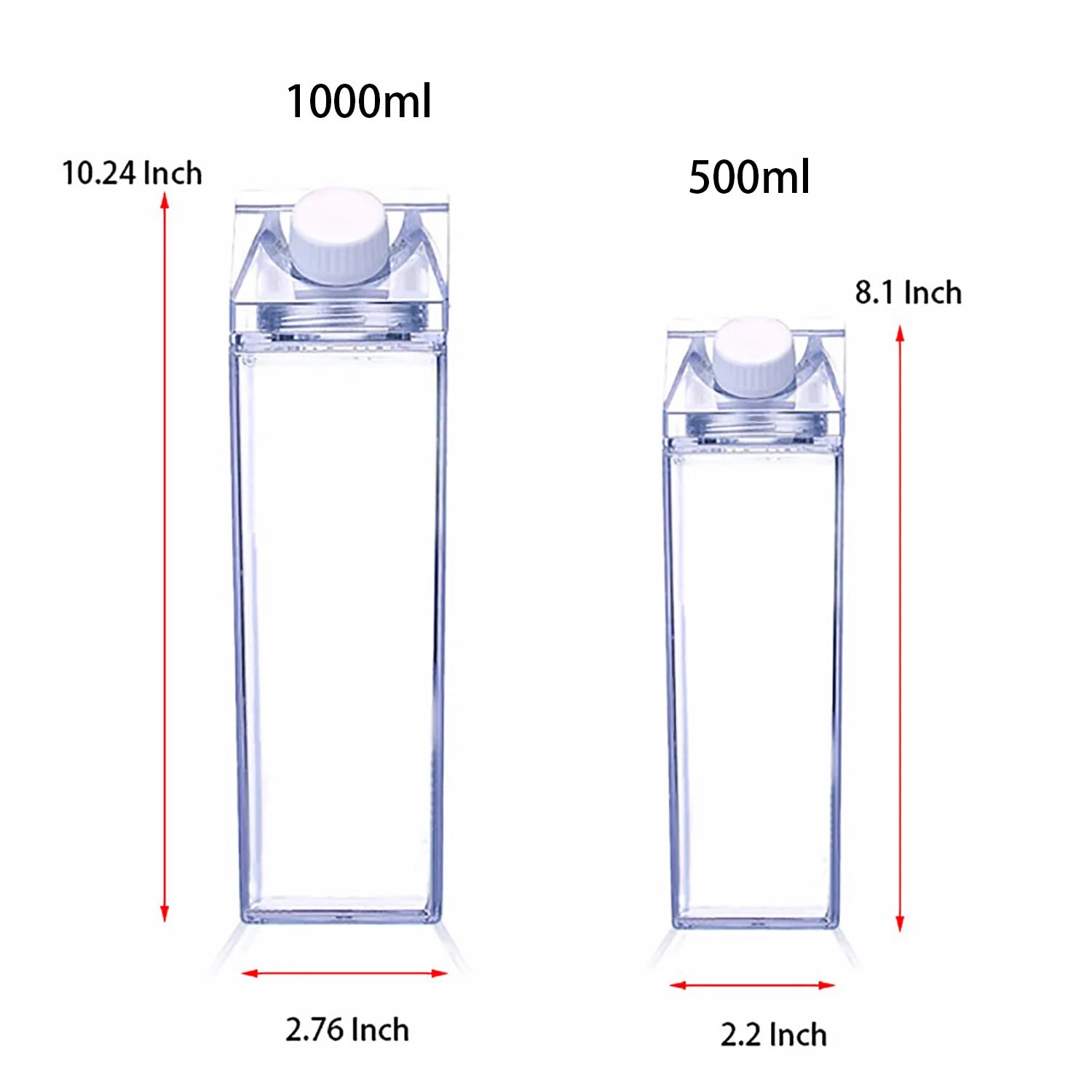 1000ml Milk Gym Water Bottle Kettle  Creative Transparent Plastic Kitchen Climbing Drinking 500ml Water Bottle Sport Drinkware