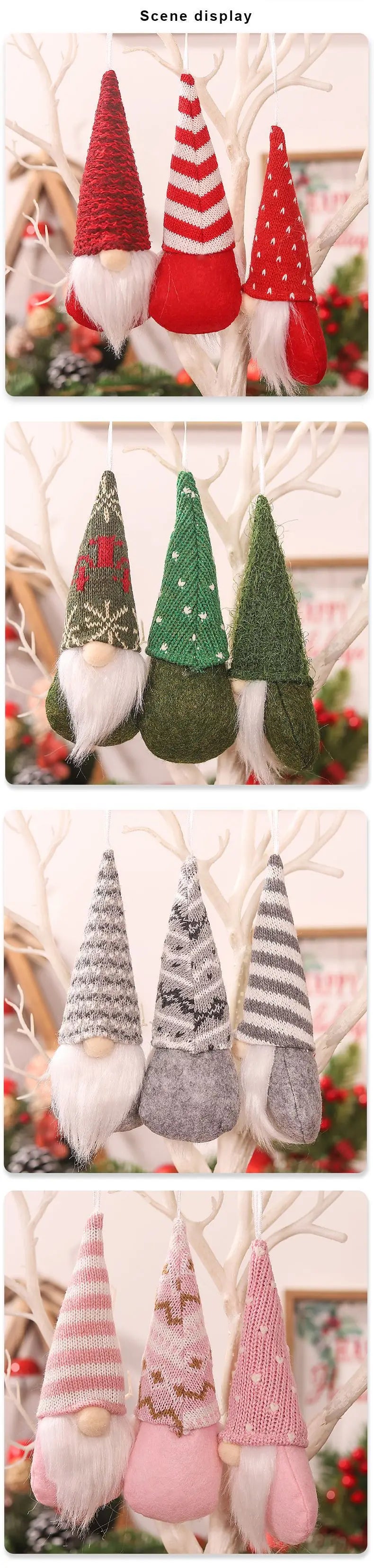 3pc Faceless Doll Knitted Hat Gnome Doll Gifts Xmas Merry Christmas Decorations For Home Dwarf Rudolph Doll New Year navidad