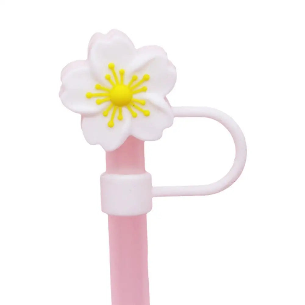 Flower Silicone Straw Covers For Stanley Cup Cute Silicone Flower Shape Drinking Dust Cap Straw Tips Cover Cup Accessories