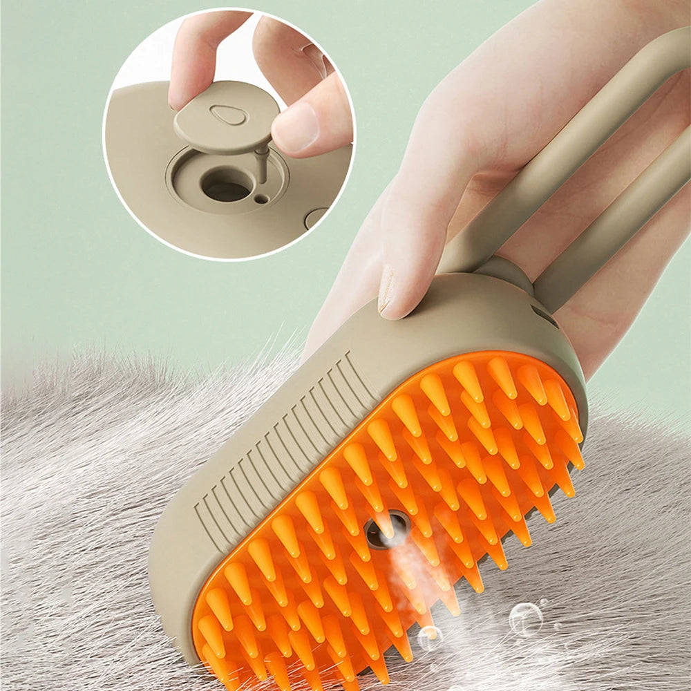 3in1 Water Dog Brush Electric Spray Pet Steam Brush Soft Silicone Hair Removal Water Brush Dog Grooming Supplies Pet Accessories