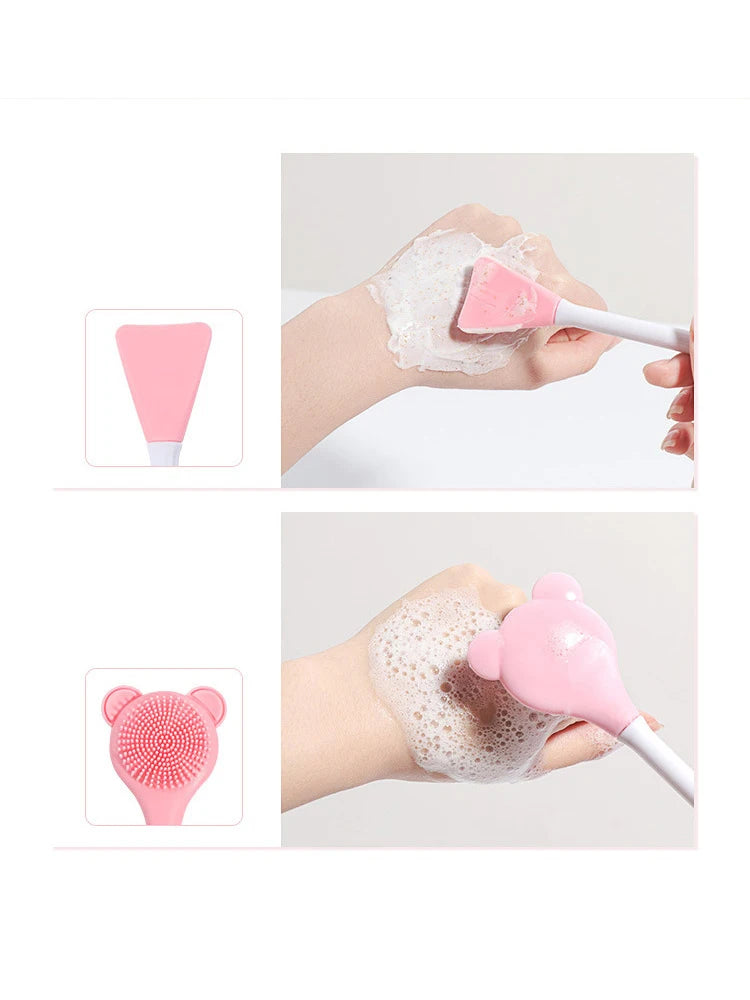 Cleansing Brush 2 In 1 Silicone Mask Brush And Facial Cleaning Brush Are Used For Exfoliation, Massage, Makeup Removal Skin Care