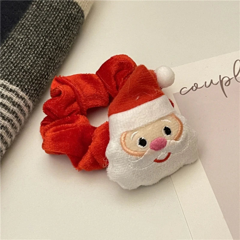 Cartoon Christmas Halloween Elastics Hair Ties Bracelet Santa Claus Christmas Tree High Ponytail Hair Rope Hair Accessories Gift