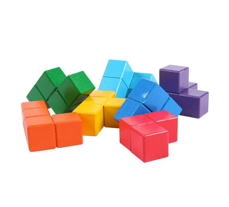 NEW 3D Wooden Children Early Educational Soma Cube Toys Montessori Puzzle Games Brain Challenge Game Sensory Toys for Kids