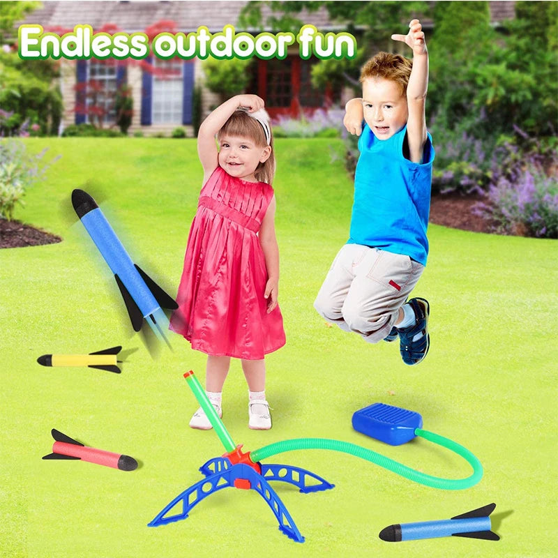 Air Rocket Foot Pump Launcher Outdoor Air Pressing Pedal Soaring Rocket Toy Kids Game suit Jumping Sport Game Kids Toy Gift