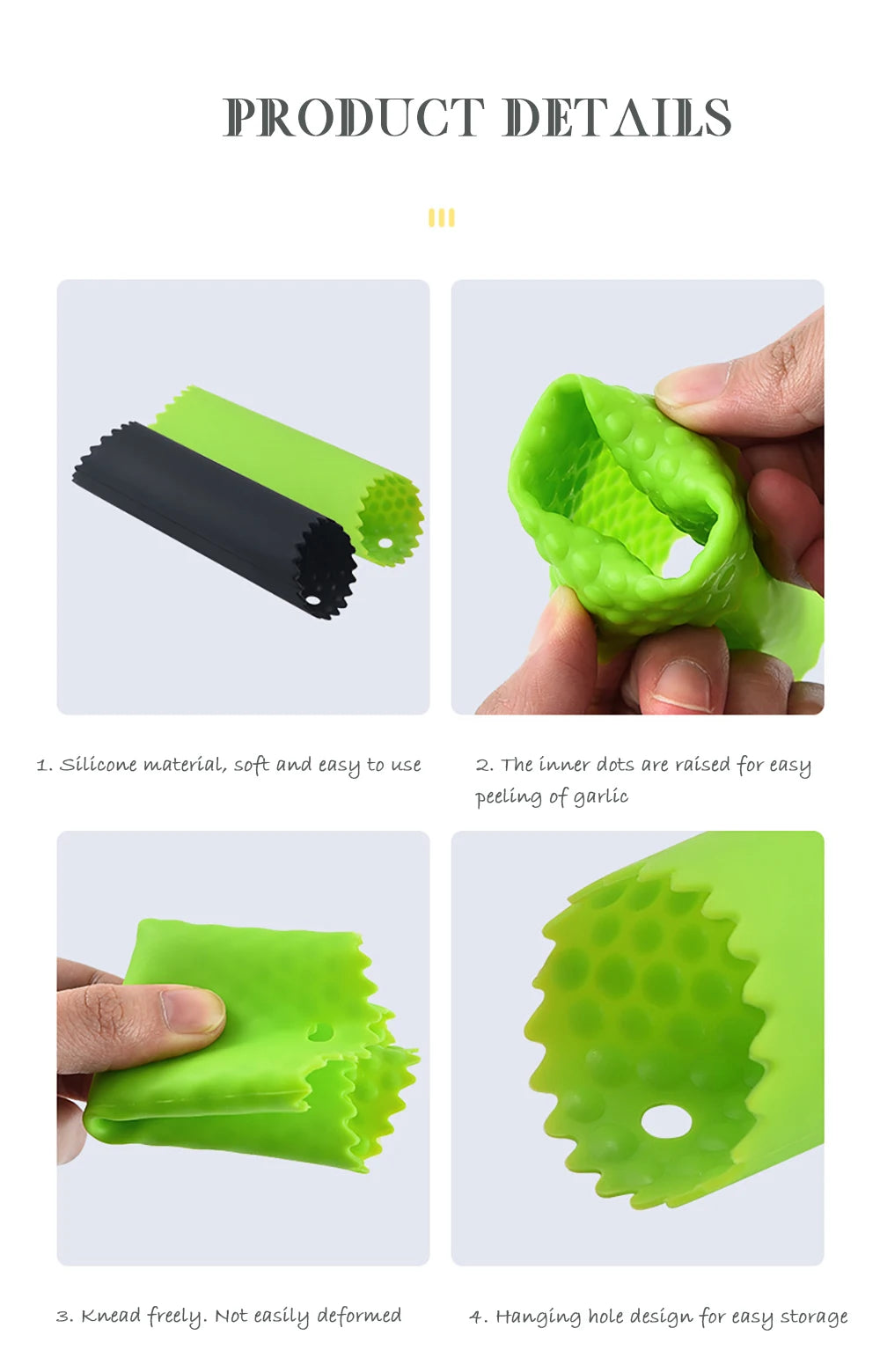 Silicone Garlic Peeler Easy Useful Kitchen Fruit Vegetable Tools Tube Garlic Stripper Non-toxic Safety Gadget