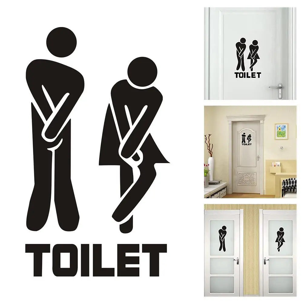 Creative Funny Toilet Wall/Door Stickers Bathroom Decoration Wallpaper Decals The Home Decor Wall On Vinyl Waterproof Poste N5X6