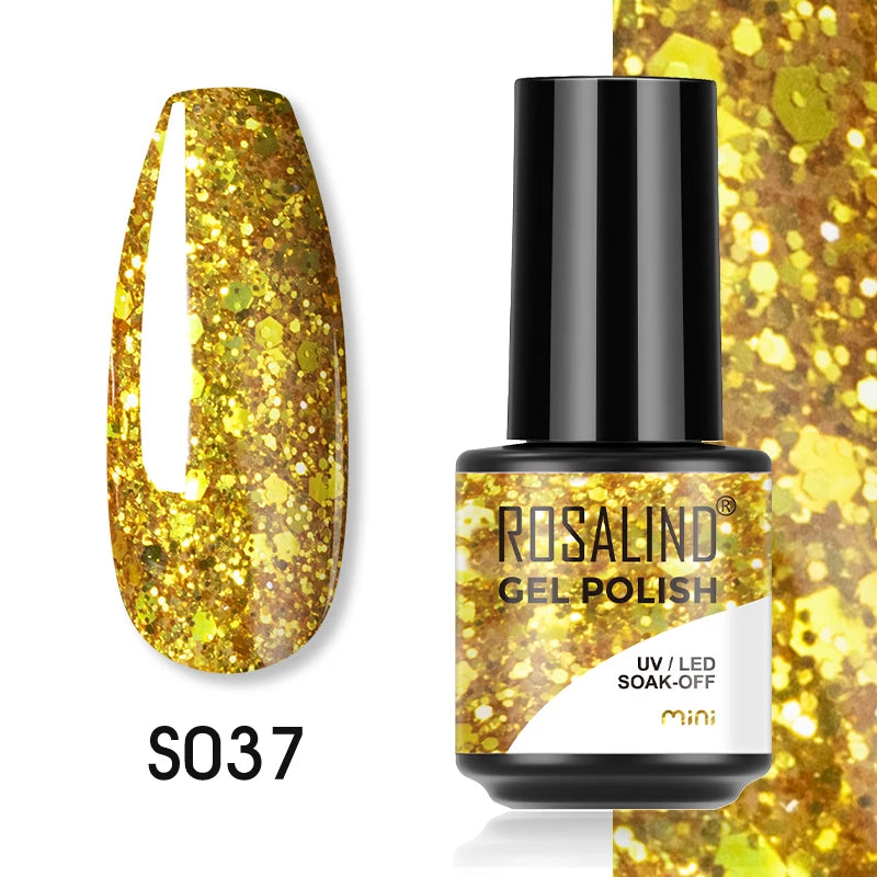 ROSALIND Gel Nail Polish Cat Eye Glitter UV Nail Gel Vernis Semi Permanent Gel Manicure Soak off Base Top Coat Hybrid Varnishes