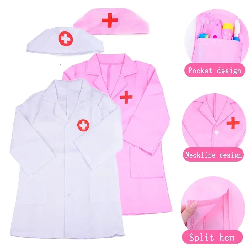 Children Doctor Toys Pretend Play Role Playing Puzzle Early Education Interactive Toy Nurse Clothing Birthday Gifts for Kids TMZ