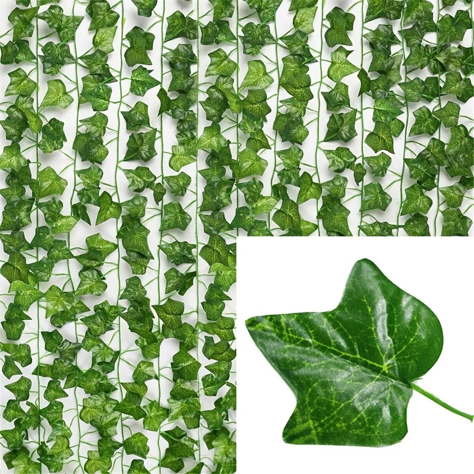 11M Artificial Plant Green Ivy Leaf Garland Fake Plant Creeper Hanging Vine Outdoor DIY Garden Wall Wedding Party Home Decor