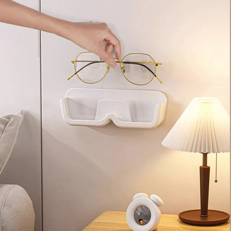 Glasses Display Cabinet Sunglasses Storage Box Wall Mounted Perforated Free Sunglasses Storage Glasses Rack Home Tidying