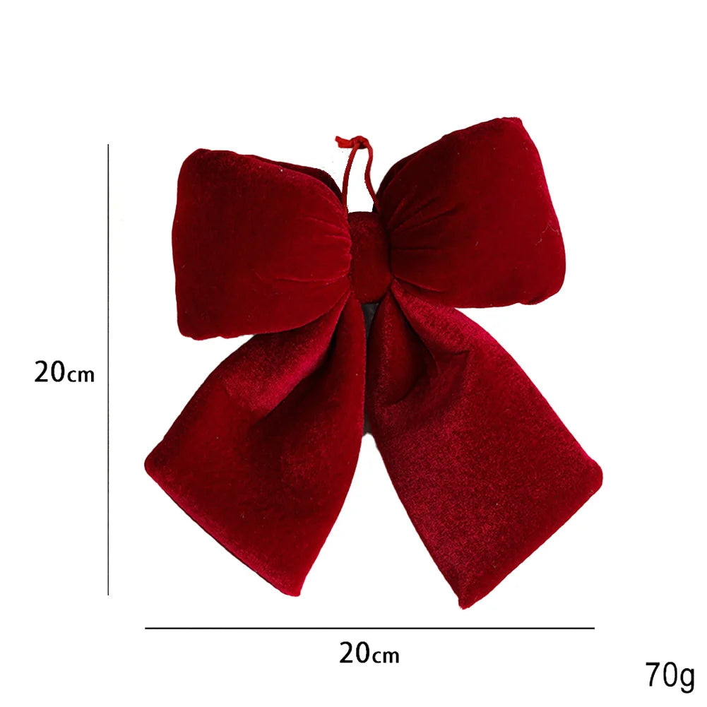 Christmas Bows Hanging Decorations Red Bowknot Christmas Tree Bowknot Baubles Ornaments New Year Xmas Tree Pendant Party Decora