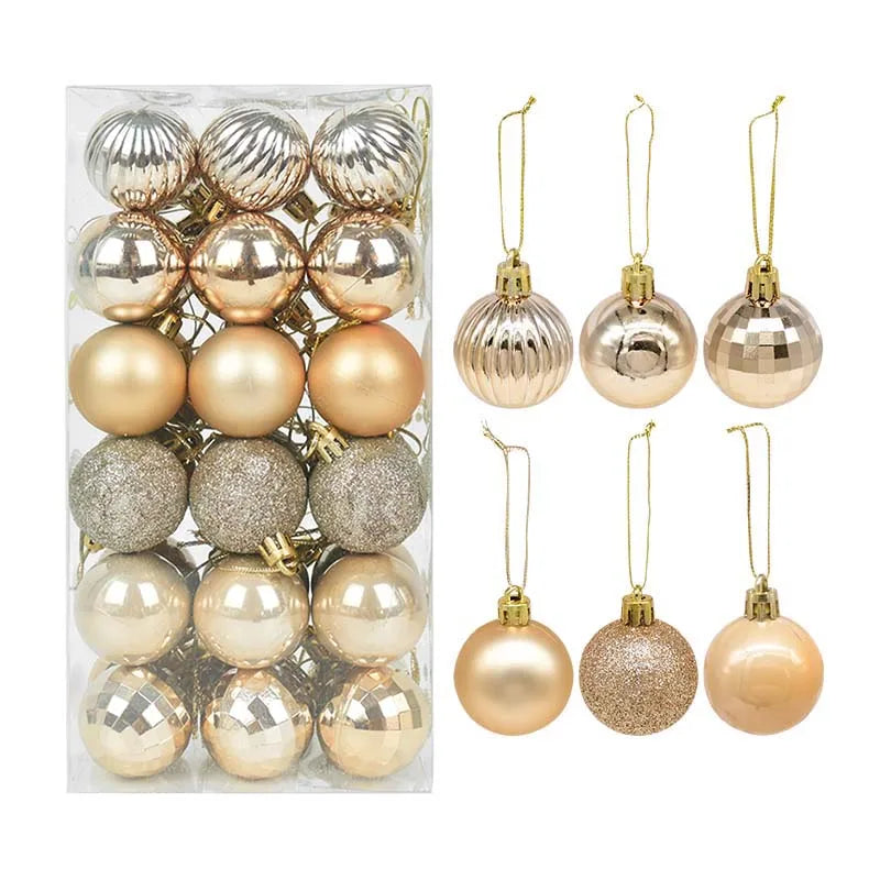 1box Christmas Balls Christmas Tree Ornaments Ball Xmas Hanging Tree Pendants Home Party Decor 2023 New Year Gift Noel Navidad