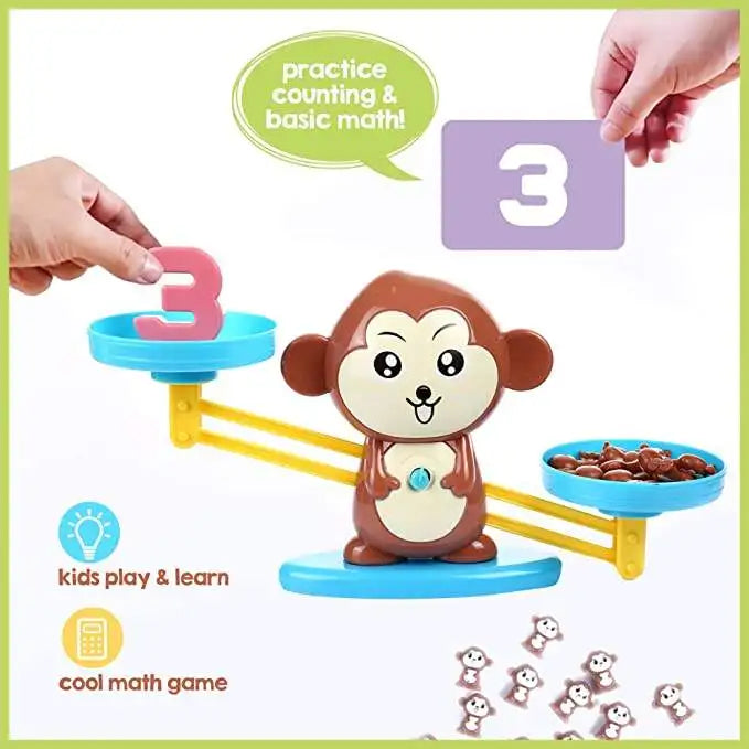 Monkey Balance Math Toy Baby Montessori Early Educational Balancing Scale Toys Teaching Material Table Games Interactive Gifts