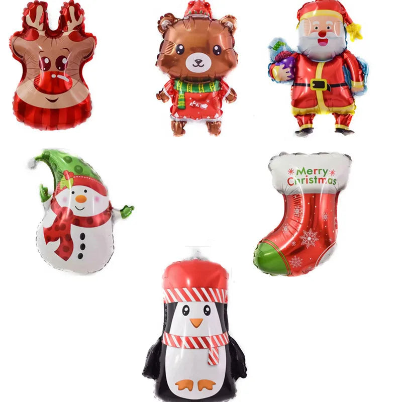 1Pc Merry Christmas Balloon Aluminum Foil Xmas Tree Gingerbread Man Santa Elk for Birthday 2024 New Year Party Xmas Decoration