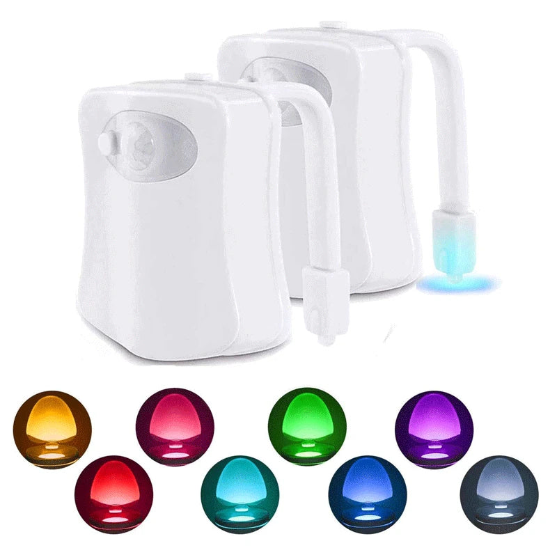 Toilet Seat Smart Motion Sensor Night Light 16/8 Colors Waterproof Backlight For bathroom Toilet Bowl LED Lamp Light WC