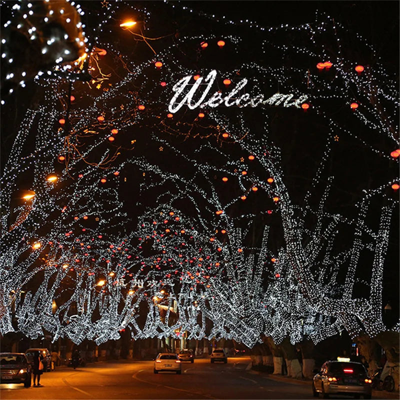 Xmas Outdoor Christmas Lights Led String Lights 100M 10M 5M Luces Decoracion Fairy Light Holiday Lights Lighting tree garland