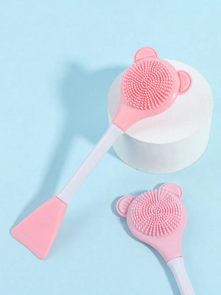 Cleansing Brush 2 In 1 Silicone Mask Brush And Facial Cleaning Brush Are Used For Exfoliation, Massage, Makeup Removal Skin Care