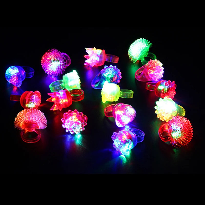 20/30/50pcs Glowing Rings LED Light Up Luminous Rings Party Favor Toys Flash Led Lights Glow In The Dark Party Supplies