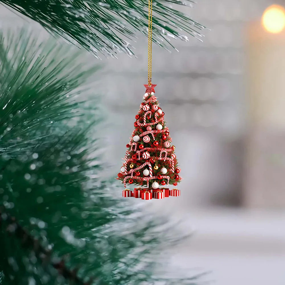 Christmas Tree Hanging Pendant Light Reflection Christmas Ornaments Home Christmas Decorations For New Year