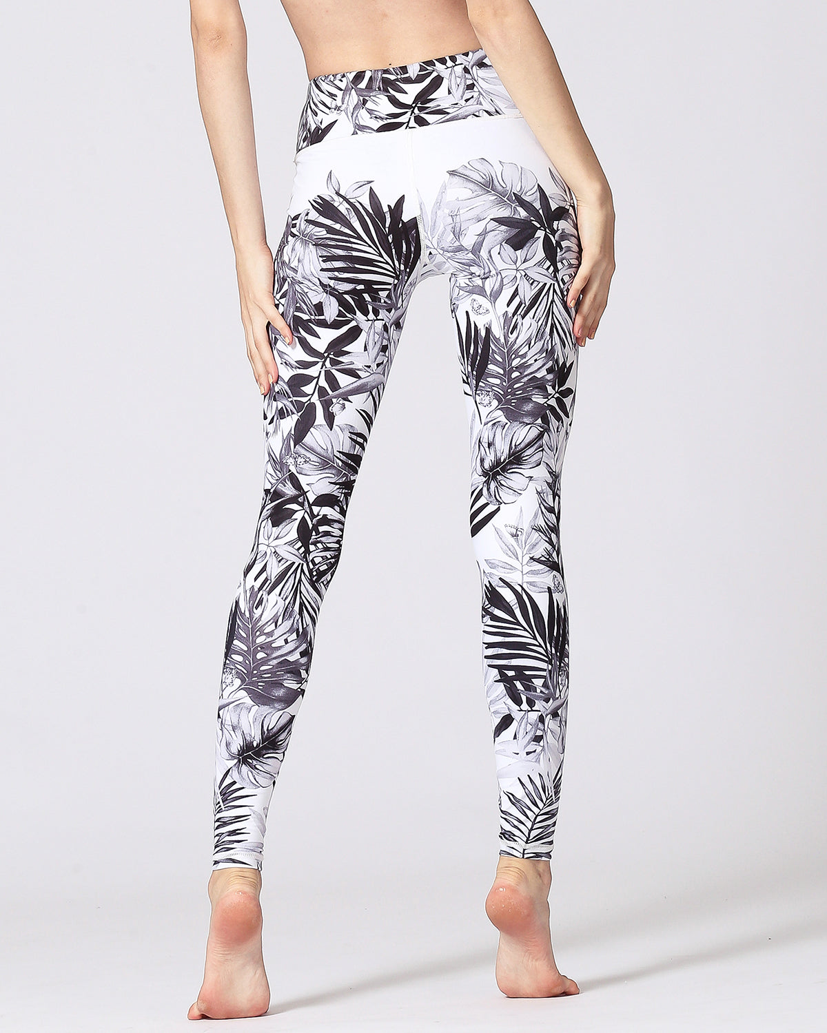 Black & White Tropical Leggings