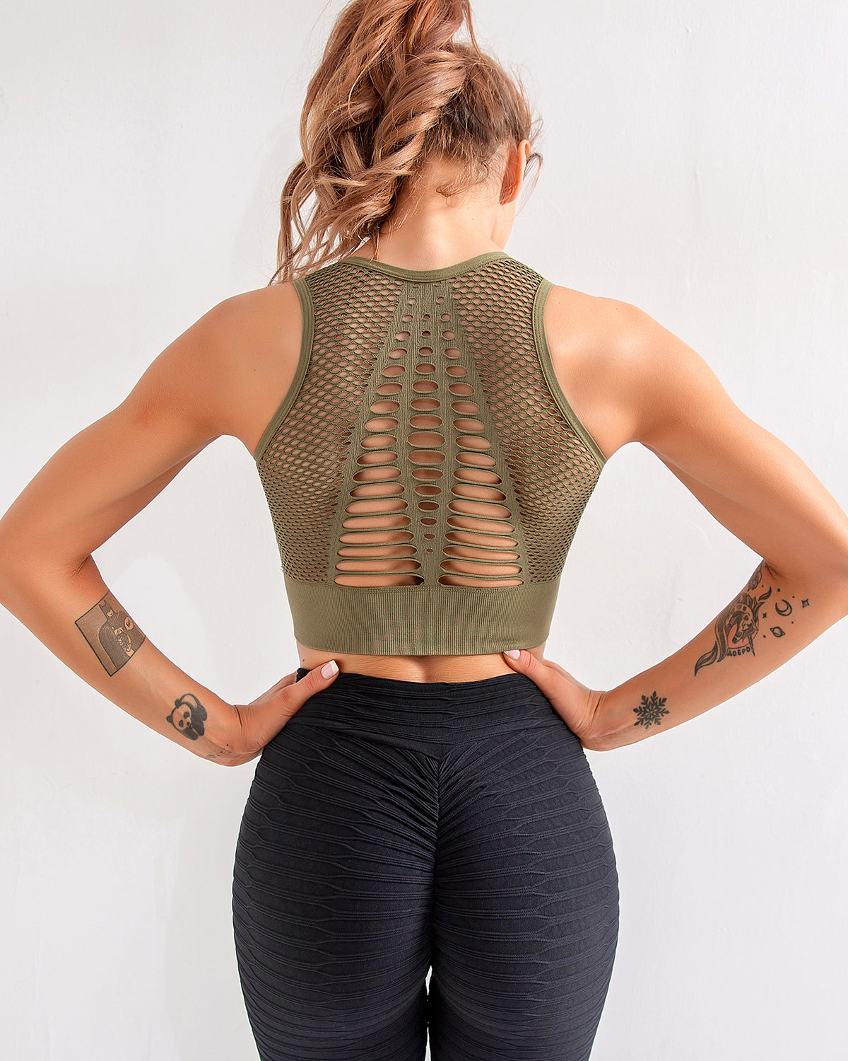 Xena Mesh Back Sports Bra - Green